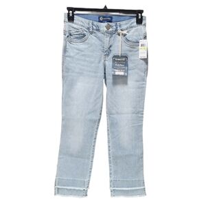 Democracy Jeans Kick Flare Double Layer Fray Hem Cropped Mid-rise Ab Solution 4